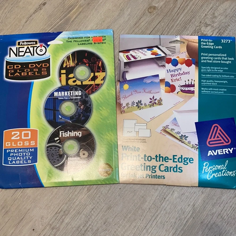 Greeting cards and CD labels for printer